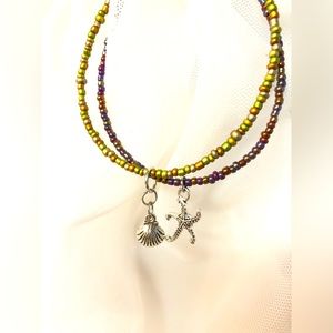 Beach theme handmade beaded bracelet